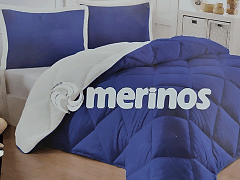 Merinos Yorgan Comforter Set 220X240 Düz Mavi