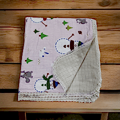 Pazen Çift Taraflı Bebek Battaniyesi 90x90 cm