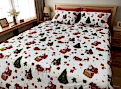 Noel Baba ve Kızağı %100 Pamuk Nevresim Takımı – Tek Kişilik Yılbaşı Temalı Yumuşak Nevresim Seti