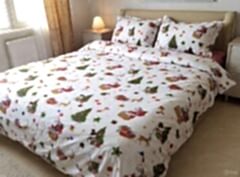 Noel Baba ve Kızağı %100 Pamuk Nevresim Takımı – Tek Kişilik Yılbaşı Temalı Yumuşak Nevresim Seti