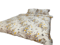 %100 Pamuk Çiçekli Tek Kişilik Nevresim Takımı – Sarı, Mor ve Gri Tonlarında Zarif Tasarım