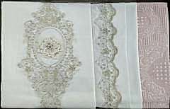 İpekçe Eliza Yatak Örtüsü Seti 6 Parça  Pamuk saten Pudra