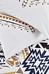 Altınbaşak %100 Pamuk Ranforce Tek Kişilik Nevresim Takımı Ethnic İndigo