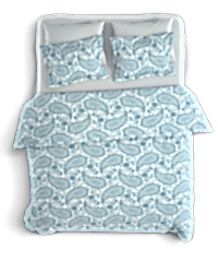 Gök Mavisi Çiçek Bahçesi: %100 Pamuk Çift Kişilik Nevresim Takımı